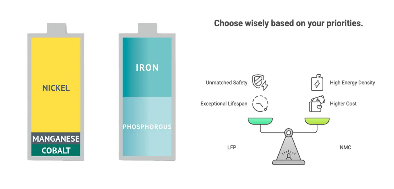 Comparing LFP vs. NMC Battery Technology Side-by-side comparison of LFP and NMC battery modules