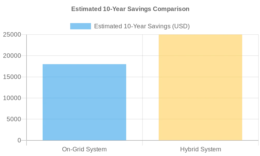 Estimated 10-Year Savings Comparison