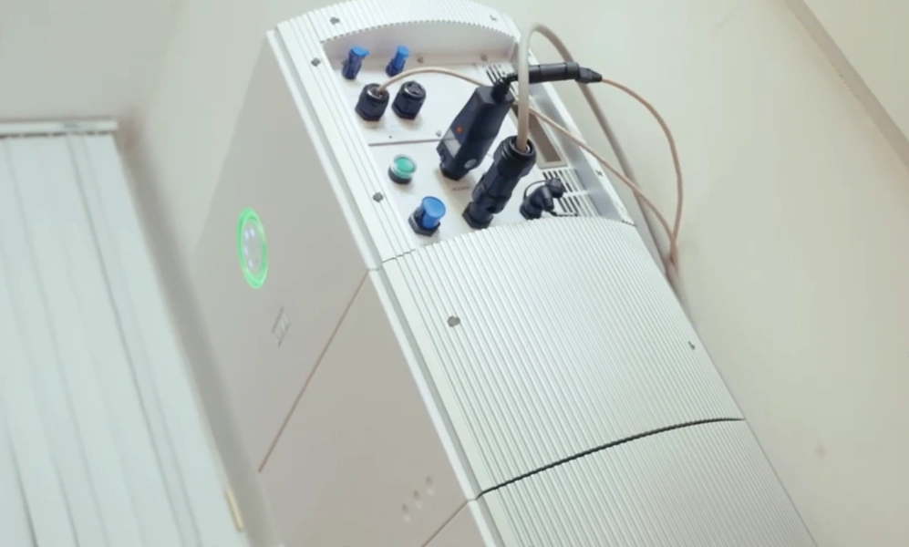 A sleek, wall-mounted SAJ HS2 residential energy storage system in a modern home