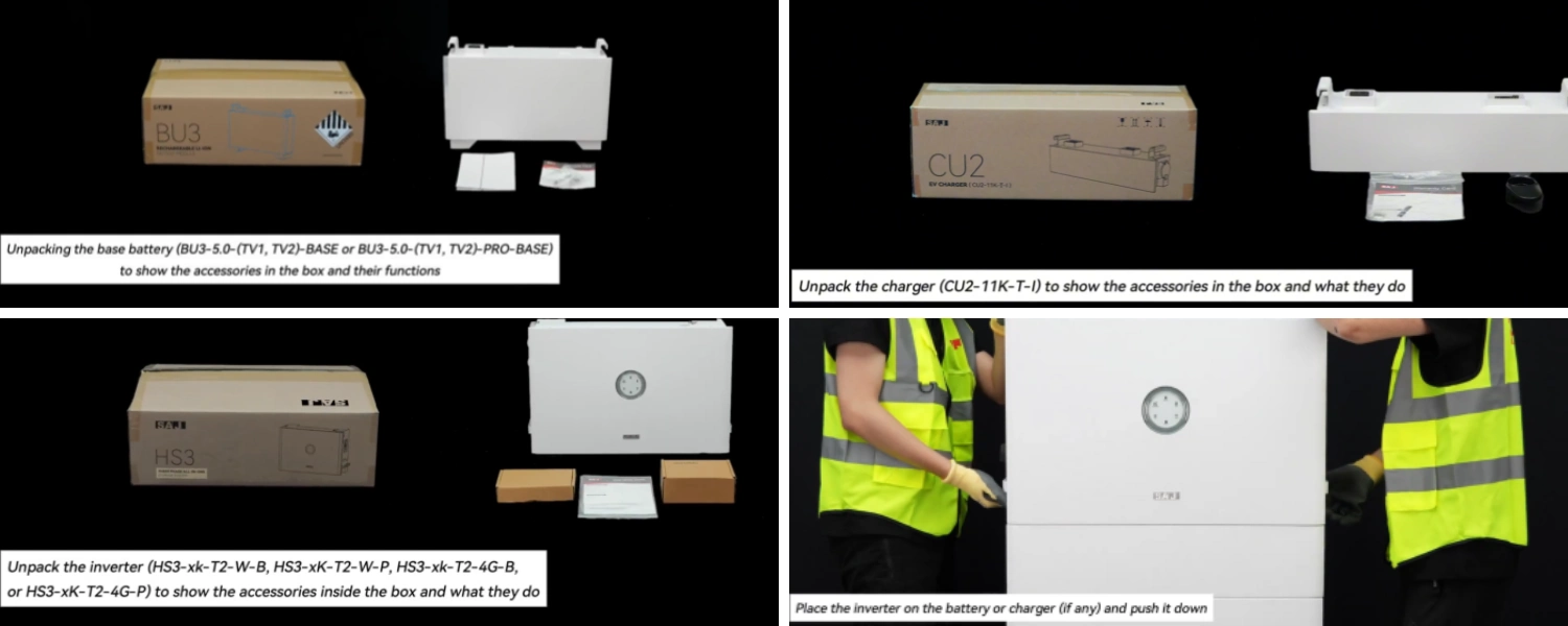 The unboxed components of an SAJ HS3 system The unboxed components of an SAJ HS3 system