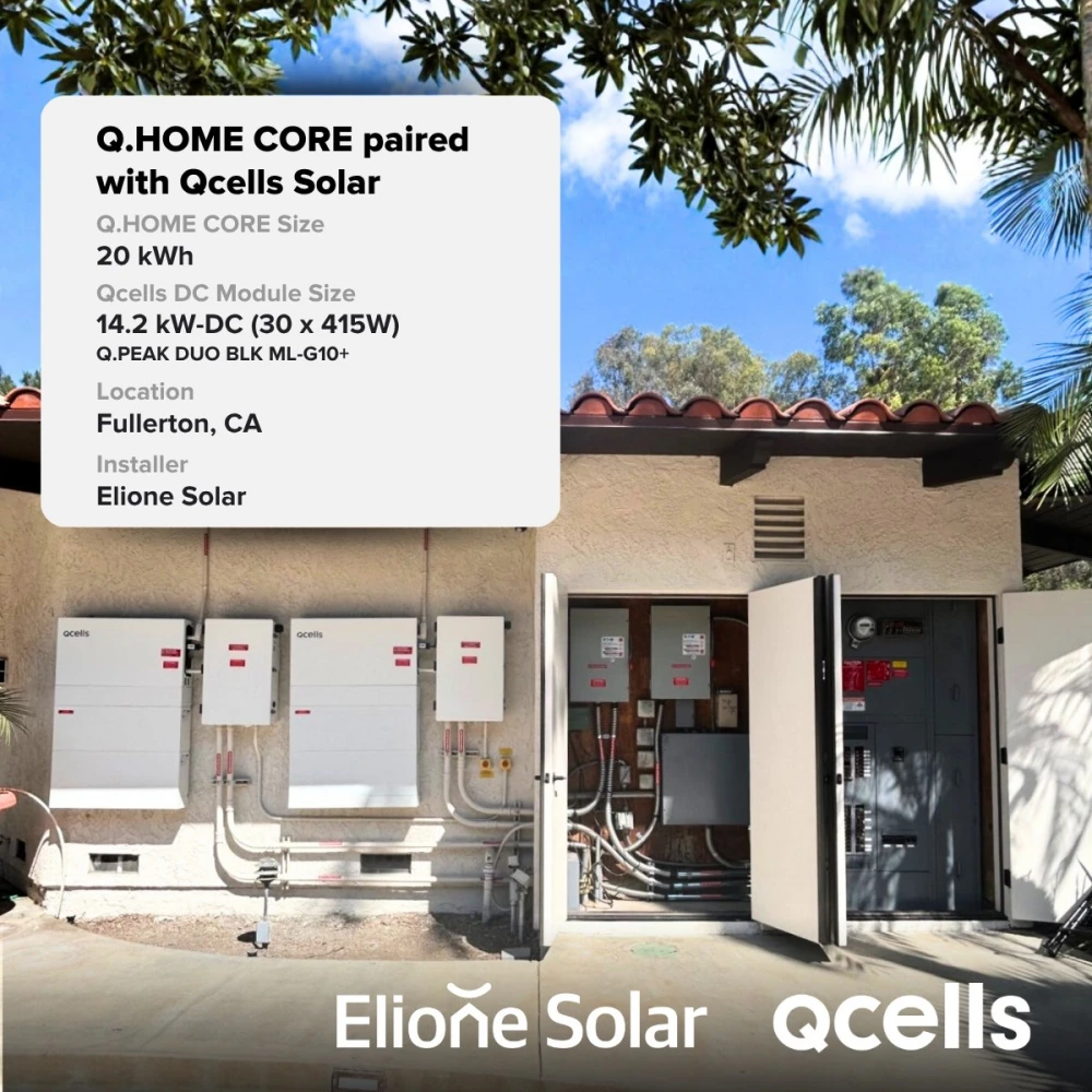 The Qcells Q.HOME CORE, a sleek, floor-standing battery unit