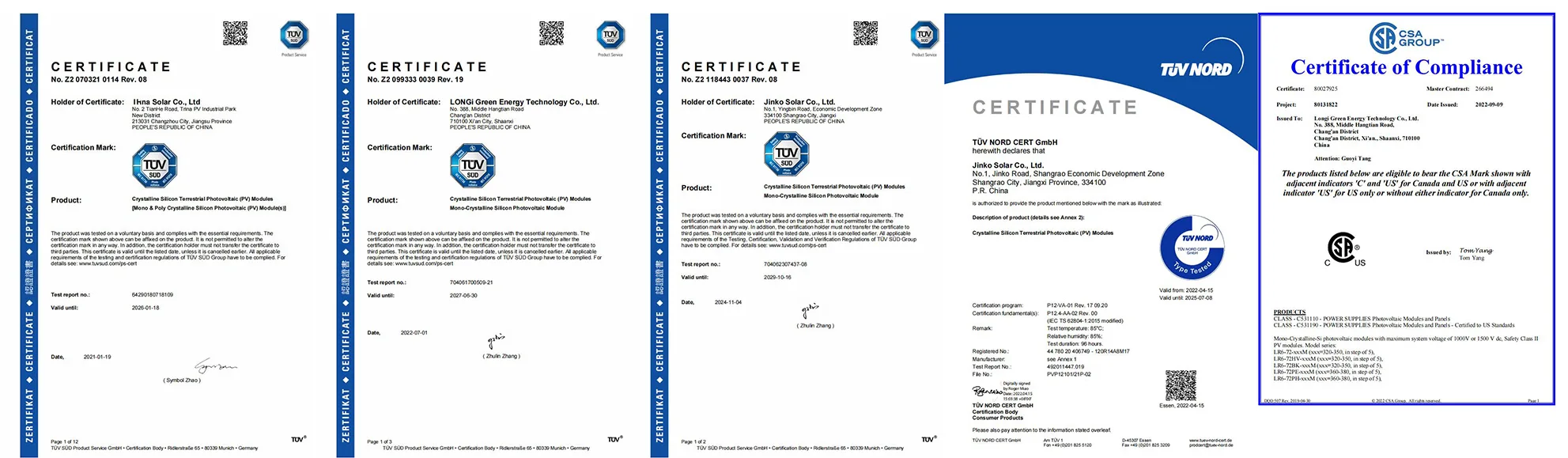 Product Certificate
