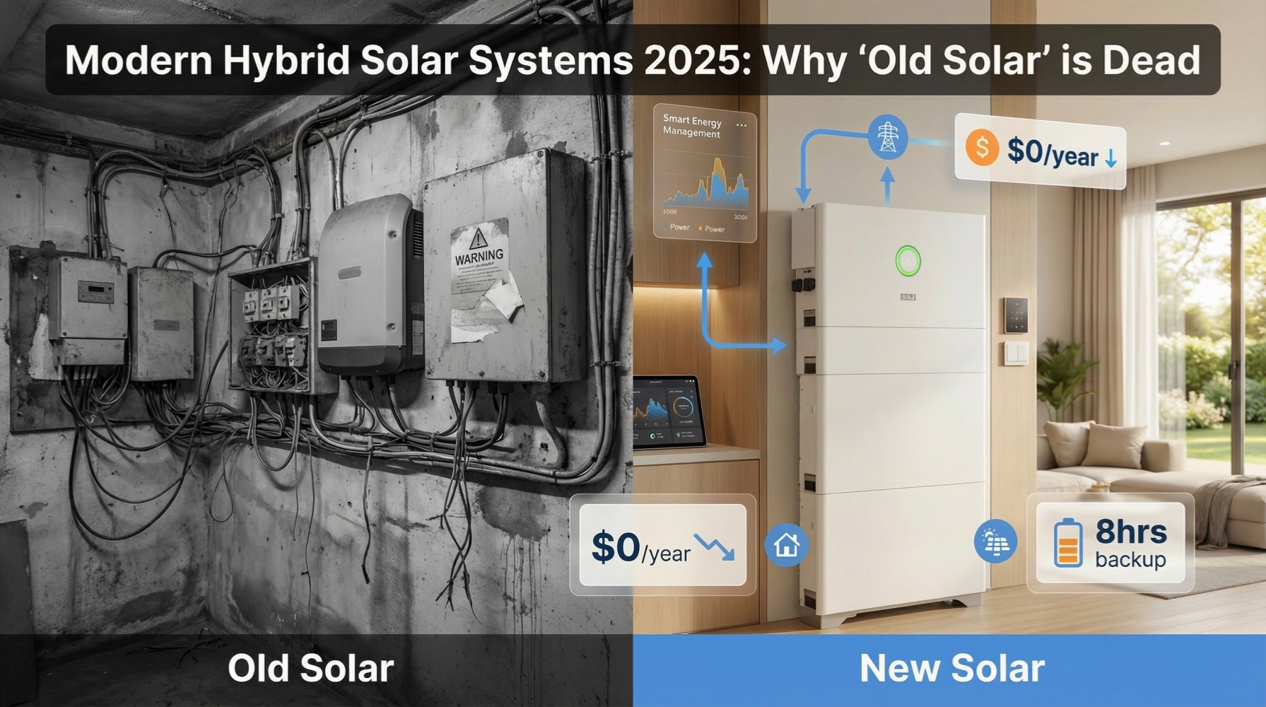 Hybrid solar system with SAJ inverter and battery storage