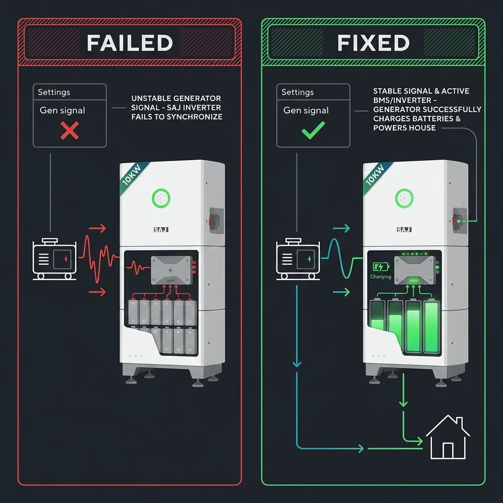SAJ Inverter Generator Charging Synchronization Diagram