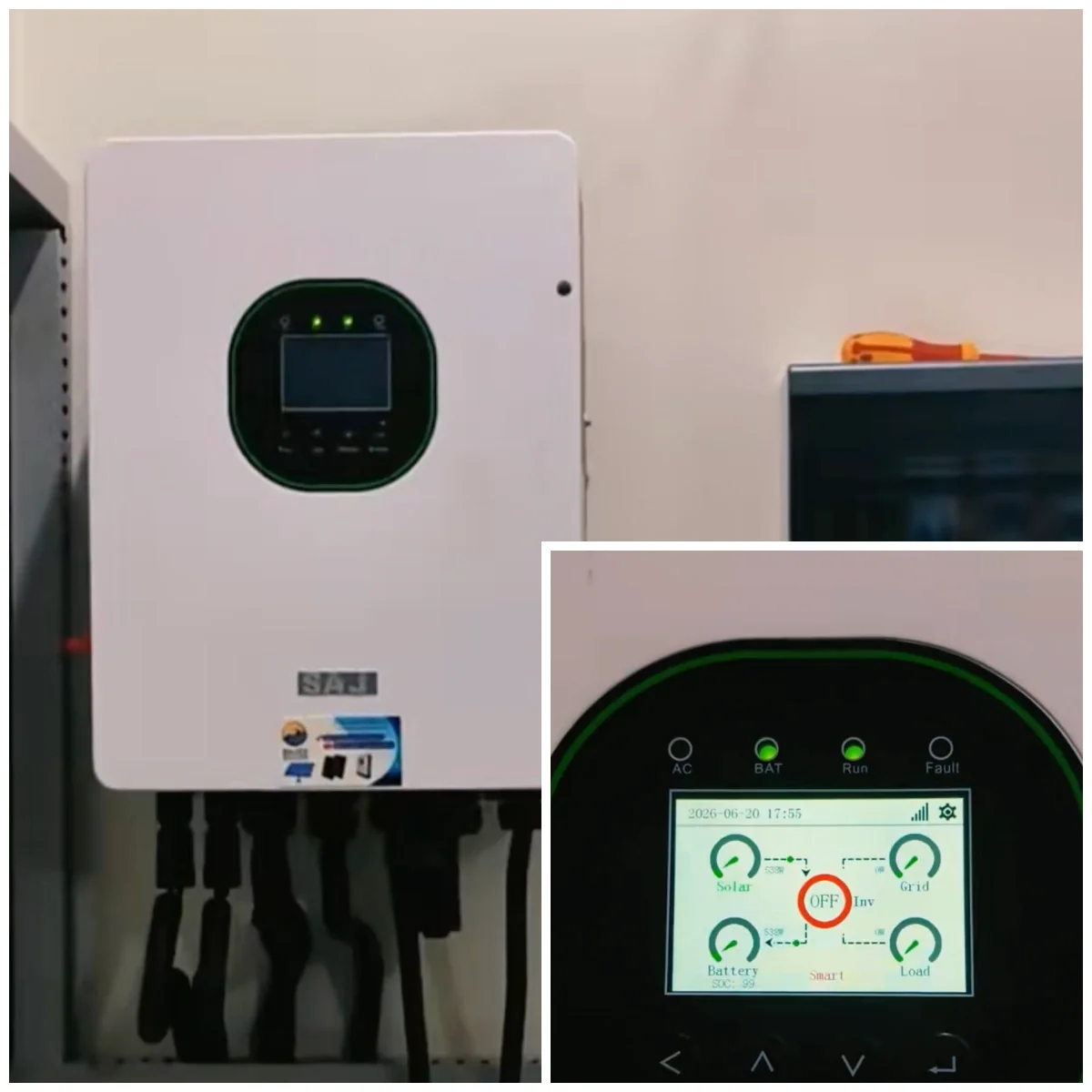 SAJ H2 Hybrid Inverter LCD Monitoring Panel